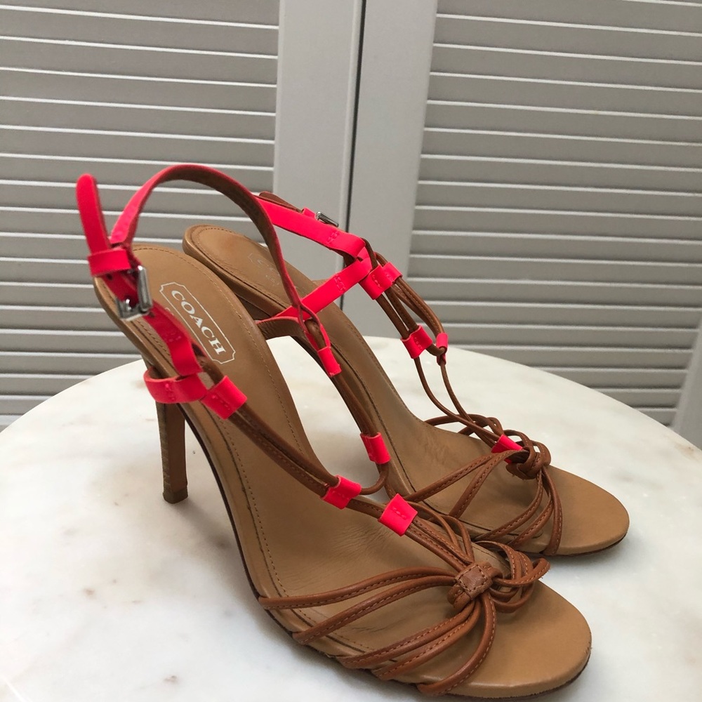 Coach Tan and Pink heels
